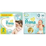 Prima Bebek Bezi Premium Care 2 Beden 60 Adet Mini Jumbo Paket & Prima Bebek Bezi Premium Care 0 Beden 30 Adet Prematüre Tekli Paket