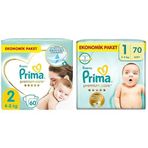Prima Bebek Bezi Premium Care 2 Beden 60 Adet Mini Jumbo Paket & Prima Bebek Bezi Premium Care 1 Beden 70 Adet Yenidoğan Jumbo Paket