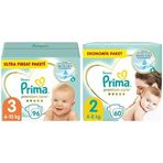 Prima Bebek Bezi Premium Care 3 Beden 96 Adet Ultra Fırsat Paketi & Prima Bebek Bezi Premium Care 2 Beden 60 Adet Mini Jumbo Paket