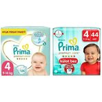 Prima Bebek Bezi Premium Care 4 Beden 126 Adet Maxi Aylık Fırsat Paketi & Prima Bebek Bezi Premium Care Külot Bez 4 Numara 44 Adet İkiz Paket