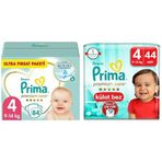 Prima Bebek Bezi Premium Care 4 Beden 84 Adet Maxi Fırsat Paketi & Prima Bebek Bezi Premium Care Külot Bez 4 Numara 44 Adet İkiz Paket