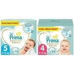 Prima Bebek Bezi Premium Care 5 Beden 108 Adet Junior Aylık Fırsat Paketi & Prima Bebek Bezi Premium Care 4 Beden 84 Adet Maxi Fırsat Paketi