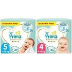 Prima Bebek Bezi Premium Care 5 Beden 42 Adet Junior Jumbo Paket & Prima Bebek Bezi Premium Care 4 Beden 46 Adet Maxi Jumbo Paket