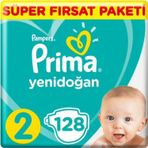 Prima Bebek Bezi Yeni Bebek 2 Beden 128 Adet Mini Mega Fırsat Paketi