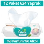 Prima Hassas Ciltler İçin Kokusuz 12'li 624 Yaprak Islak Havlu