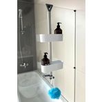 Prima Nova 2 Raflı Yükseklik Ayarlı Oval Banyo Rafı - Beyaz