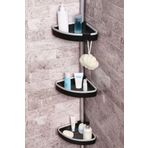 Prima Nova 3 Raflı Venta Paslanmaz Alüminyum Banyo Köşe Rafı - Siyah (Montaj Gerektirmez.)