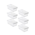 Prima Nova 6'lı Buzdolabı Düzenleyici Dolap İçi Organizer Saklama Kabı Seti 290*150*100 MM Şeffaf