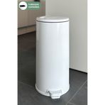 Prima Nova Cigo 20 LT Yumuşak Kapanan Pedallı Banyo Mutfak Ofis Çelik Çöp Kovası - Beyaz & İç Kısım Siyah