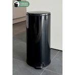 Prima Nova Cigo 20 LT Yumuşak Kapanan Pedallı Banyo Mutfak Ofis Çelik Çöp Kovası - Siyah & İç Kısım Siyah