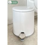 Prima Nova Cigo 6 LT Yumuşak Kapanan Pedallı Banyo Mutfak Ofis Çelik Çöp Kovası - Beyaz & İç Kısım Gri