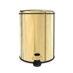 Prima Nova Cigo Metal Pedallı Çöp Kovası 6 Lt - Sarı Gold Iç Kısım Siyah