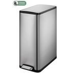 Prima Nova Ecoslim 30 LT Yumuşak Kapanan Dikey Pedallı Banyo Mutfak Ofis Çelik Çöp Kovası