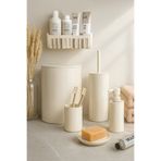 Prima Nova Flores Banyo Seti + Yapışkanlı Raf - Bej