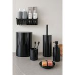 Prima Nova Flores Banyo Seti + Yapışkanlı Raf - Siyah