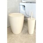 Prima Nova Pure 2'li Çöp Kovası + Tuvalet Fırçası Banyo Seti - Bej