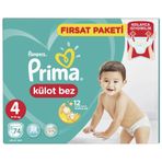 Prima Pants No:4 Maxi 74 Adet Külot Bebek Bezi