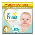 Prima Premium Care No:4 Maxi 126 Adet Bebek Bezi