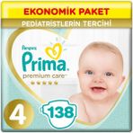 Prima Premium Care No:4 Maxi 138 Adet Bebek Bezi