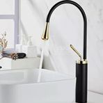 Prima Siyah - Gold Minimal Max Çanak Lavabo Bataryası