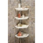 Primanova Beyaz Yaylı Banyo Köşe Rafı Suya Dayanıklı Malzeme ile Modern Stil Sunuyor