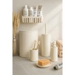Primanova Flores Banyo Seti Bej Plastik Malzemeden Modern Tasarımlı 6 Parça Set