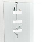 Primanova Yükseklik Ayarlı Oval Banyo Rafı 2li Beyaz
