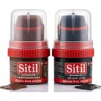Prime 2'li Ayakkabı Boya Seti (Siyah + Kahverengi) - 50 ml Kendinden Süngerli Cilalı Bakım Kremi - Option-1 - 00