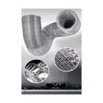 Prime 3 Metre 127 mm Alüminyum Aspiratör Borusu, Dayanıklı, Esnek Havalandırma Hortumu, Davlumbaz ve Banyo Fanı Uyumlu - Option-1