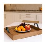 Prime Ahşap Servis ve Sunum Tepsisi Ceviz Renk - 60X60 cm - Kestane Akaju - Option-1