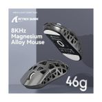 Prime Attack Shark R3 Magnezyum Alaşımlı Kablosuz Gaming Mouse – 46G Ultra Hafif, Pixart PAW3395 Sensör, 8k Tepki Hızı, Bt/2.4g/kablolu Üçlü Mod, 26000 Dpı, Windows/xbox/ps Uyumlu - Silver Grey