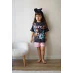 Prime Butik Bambi Desenli Kız Çocuk 2li Şortlu Takım - Mor - Açık Pembe - 7 - 8 Yaş