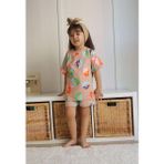 Prime Butik Çiçek Desenli Kız Çocuk Şortlu Takım - Açık Kahverengi - Ekru - 7 - 8 Yaş