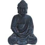 Prime Büyük Beyaz Yıkanmış Siyah Kil Buda Heykeli Masa Dekoru, 8" x 12" - 0 - Siyah - Option-1