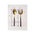 Prime Büyük Boy Çelik Servis Kaşığı Servis Çatalı 27 cm 2li Set, Altın - Option-1