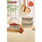 Prime Cream 3'lü Emaye Saklama Kabı - 1 - Bej