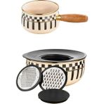 Prime Cream 5 Parça Rendeli Saklama ve Karıştırma Kabı – 24 cm ve Emaye Sosluk Sütlük 14 cm - 2 lt - Krem