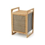 Prime Doğal Bambu Çamaşır Sepeti (40X35X60 Cm) - Içi Bezli, Kapaklı ve Hasır Kulplu Ahşap Kirli Sepeti - Option-1 - 0 Siyah