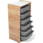 Prime Dükkan 6 Çekmeceli Çocuk Oyuncak ve Aktivite Dolabı,ceviz-Gri 18MM Mdf - Beyaz