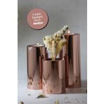 PRİME HOME 3 Lü Bakır Krom Parlak Yüzey Mumluk Dekoratif Tealight Set Mum Abs Plastik