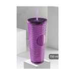 Prime Kristal Desen 750 ml Pipetli Soğuk Içecek/kahve Bardağı Mor - 0 - Siyah - Option-1