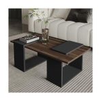Prime Matris Modern Orta Sehpa – Geometrik Tasarım ve Şık Detaylar, Ceviz/ - Option-1