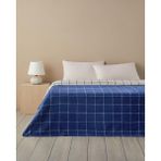 Prime Plain Check Pamuklu Tek Kişilik Battaniye Lacivert - Krem - 2328M - 1 x 32 x 27 cm