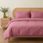 Prime Sleeks Tek Kişilik %100 Pamuk Nevresim Takımı 160 x 220 Cm, Lastikli Çarşaflı Set, Gül Kurusu