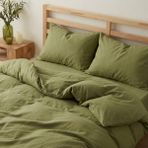 Prime Sleeks Tek Kişilik %100 Pamuk Nevresim Takımı 160 x 220 Cm, Lastikli Çarşaflı Set, Zeytin Yeşili - Zencefil Rengi