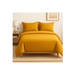 Prime Sleeks Tek Kişilik %100 Pamuk Nevresim Takımı 160x220 cm , Lastikli Çarşaflı Set, Hardal Sarısı