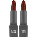 Prime Yoğun Renk Veren Uzun Süre Kalıcı Nemlendirici Kadifemsi Mat Ruj - Lipstick 424 Ruby Red (2 Paketi) - Option-1