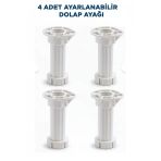 Primeaks Ayarlanabilir Plastik Dolap & Baza Ayağı 10–15 cm (4 Adet)