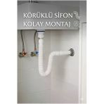 Primeaks Kaliteli Körüklü Lavabo Sifonu - Esnek ve Kolay Montaj