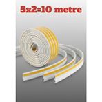 Primeaks Kapı & Pencere Sızdırmazlık Fitili 10 Metre (2x5 M) | Kendinden Yapışkanlı | Rüzgar & Ses Yalıtımı
